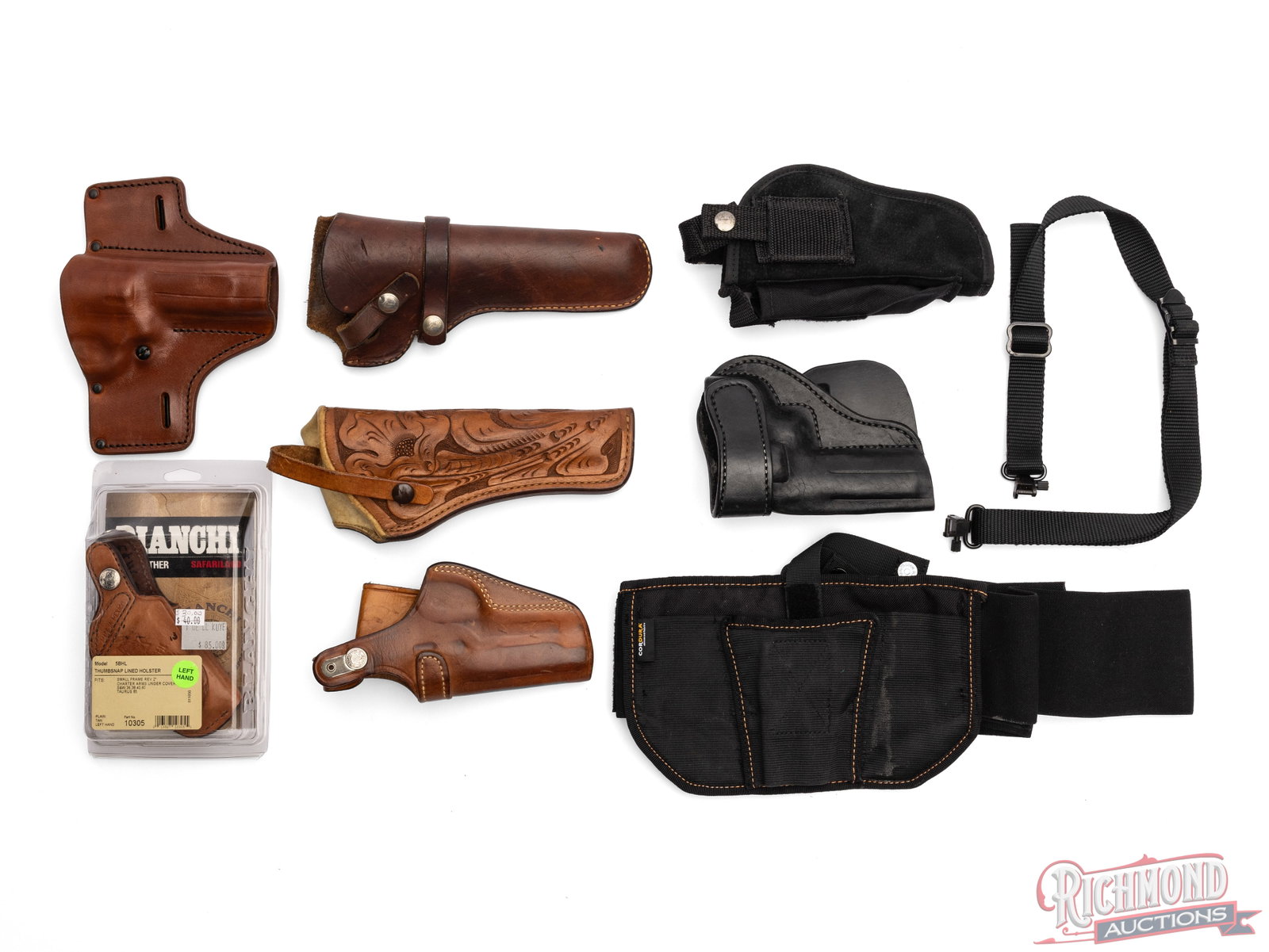 Lot of 8 Assorted Leather & Nylon Pistol Holsters (1 of 1)