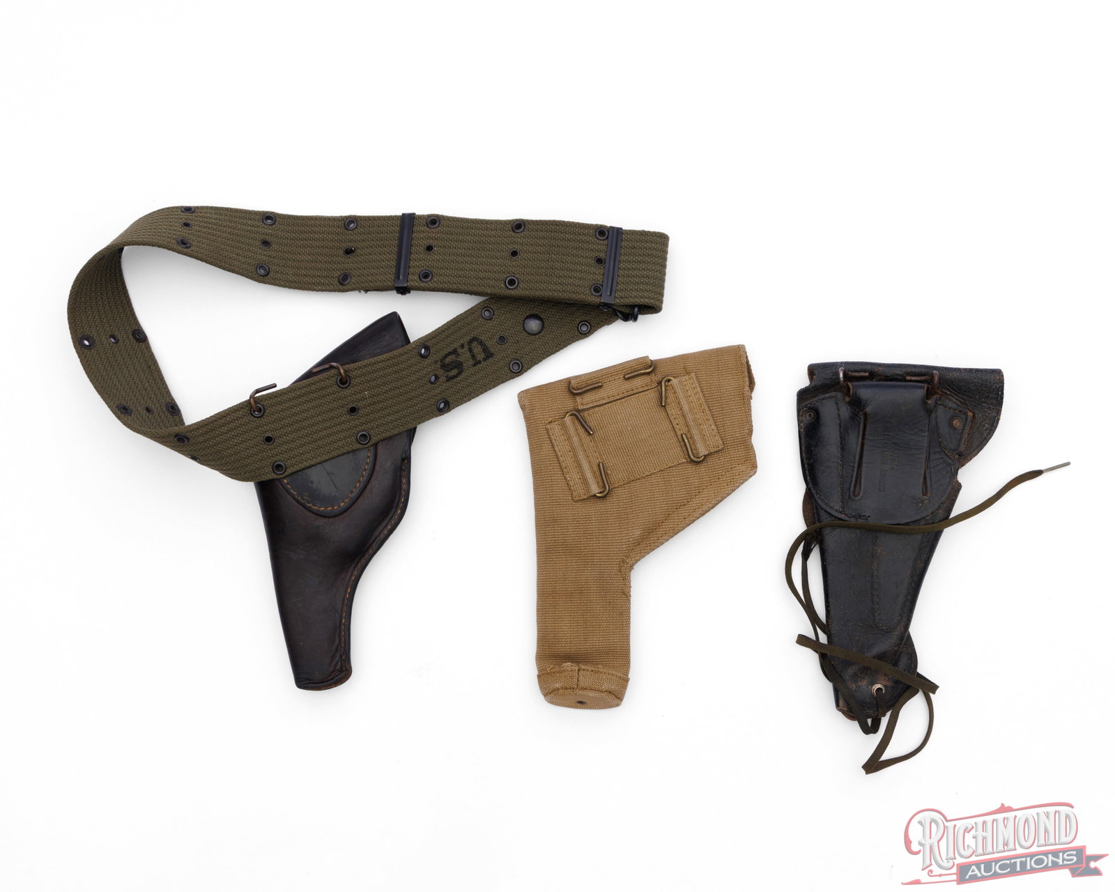 Lot of 3 Military Style Holsters With Utility Belt - 2