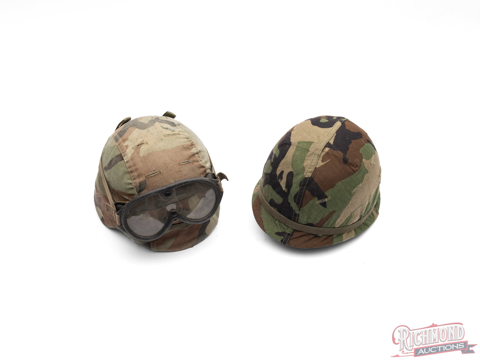 Two American Steel Pot & Kevlar Military Helmets with Liners (1 of 3)