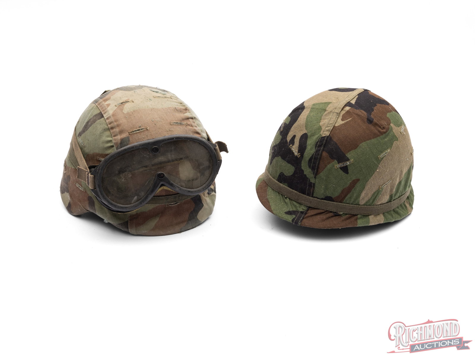 Two American Steel Pot & Kevlar Military Helmets with Liners - 2