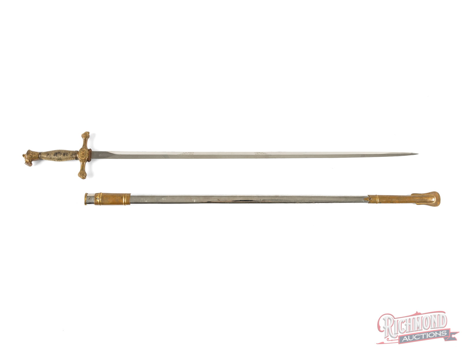 Lilley-Ames Co. Ceremonial Sword Engraved "AMA" - 2