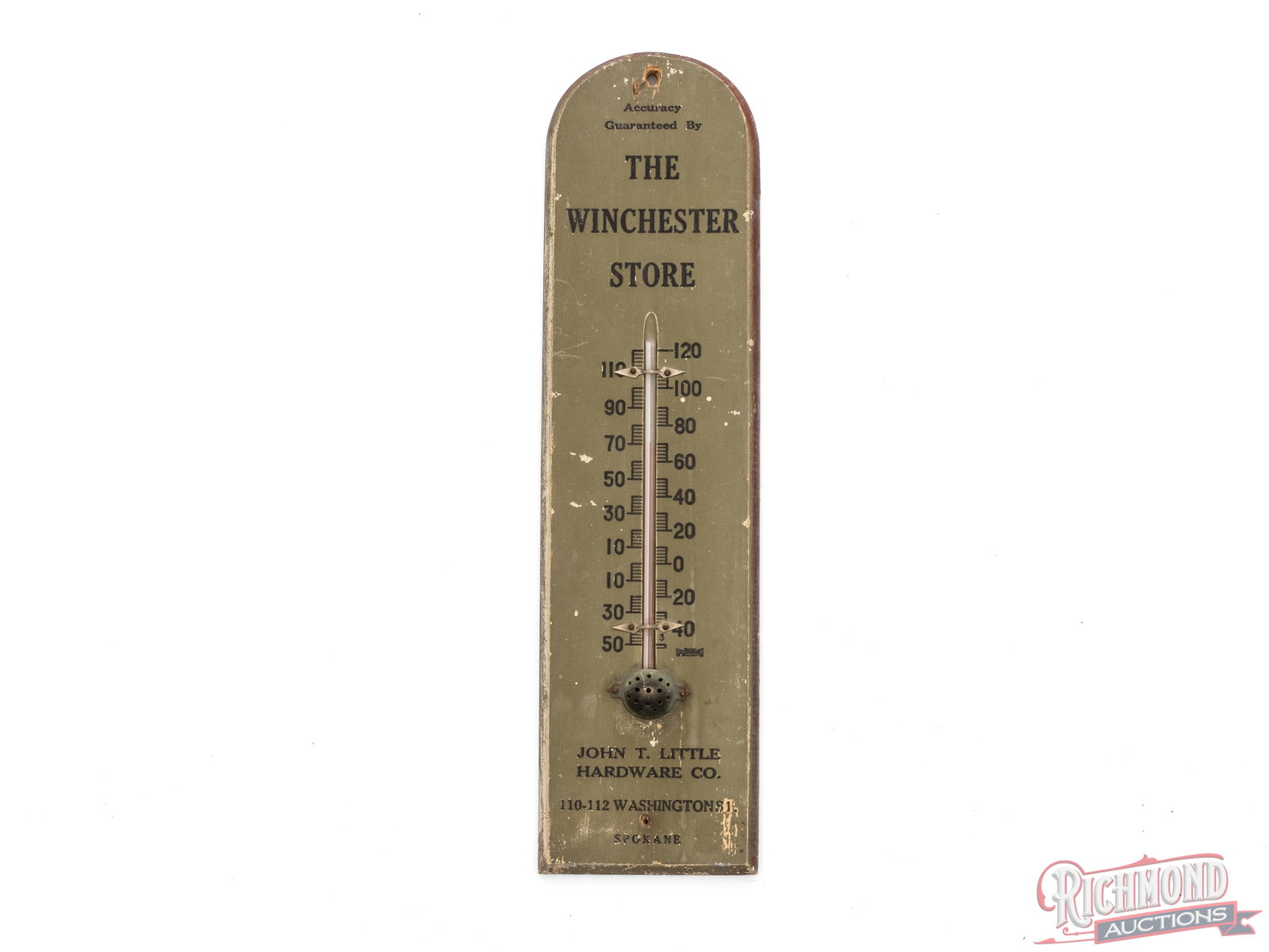 The Winchester Store Thermometer From John T. Little Hardware, Spokane, WA (1 of 2)