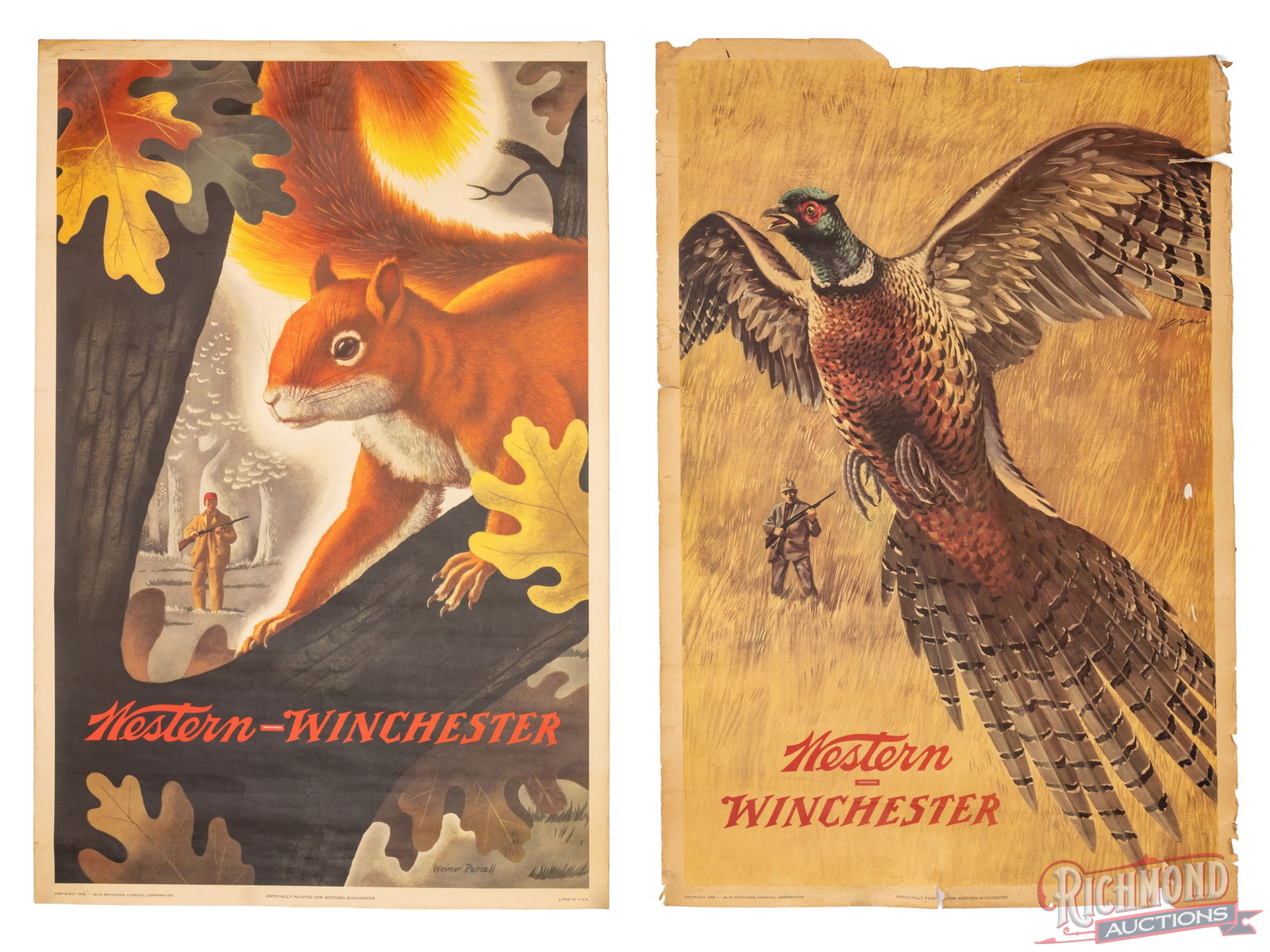 2 Winchester - Western Advertising Litho Posters With Pheasant and Rabbit Artwork (1 of 1)