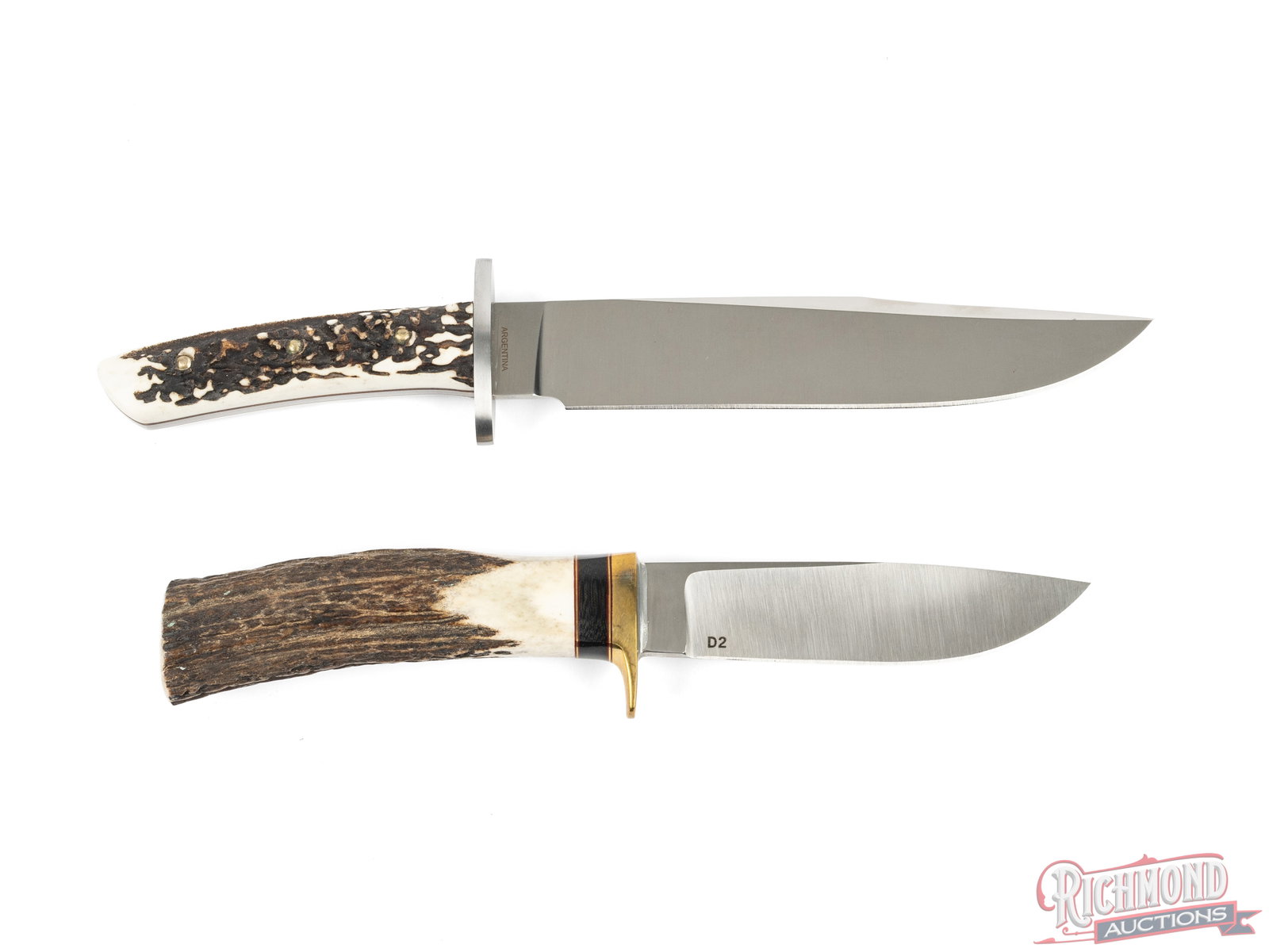 Pair of Boker And Dozier Brand Hunting Knives With Leather Sheaths - 2
