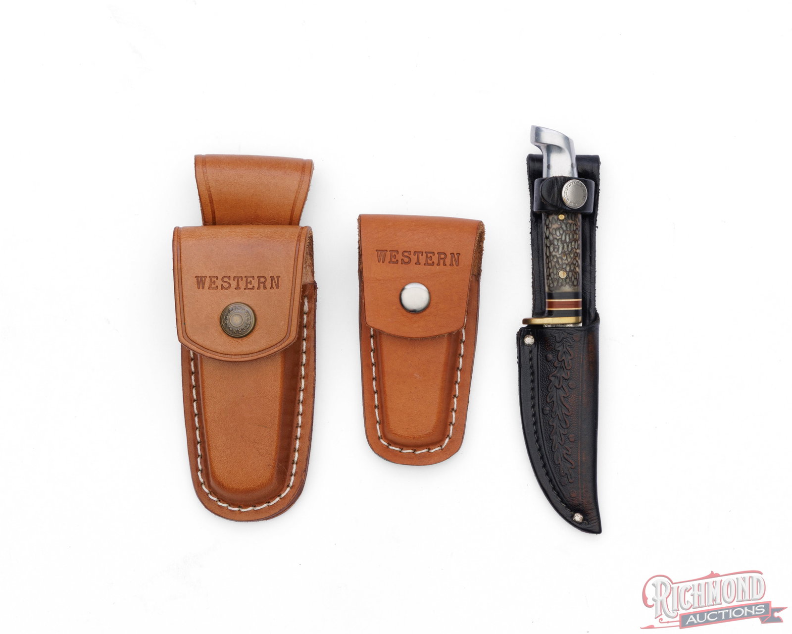 Lot of Four Western Folder and Fixed Blade Knives - 3