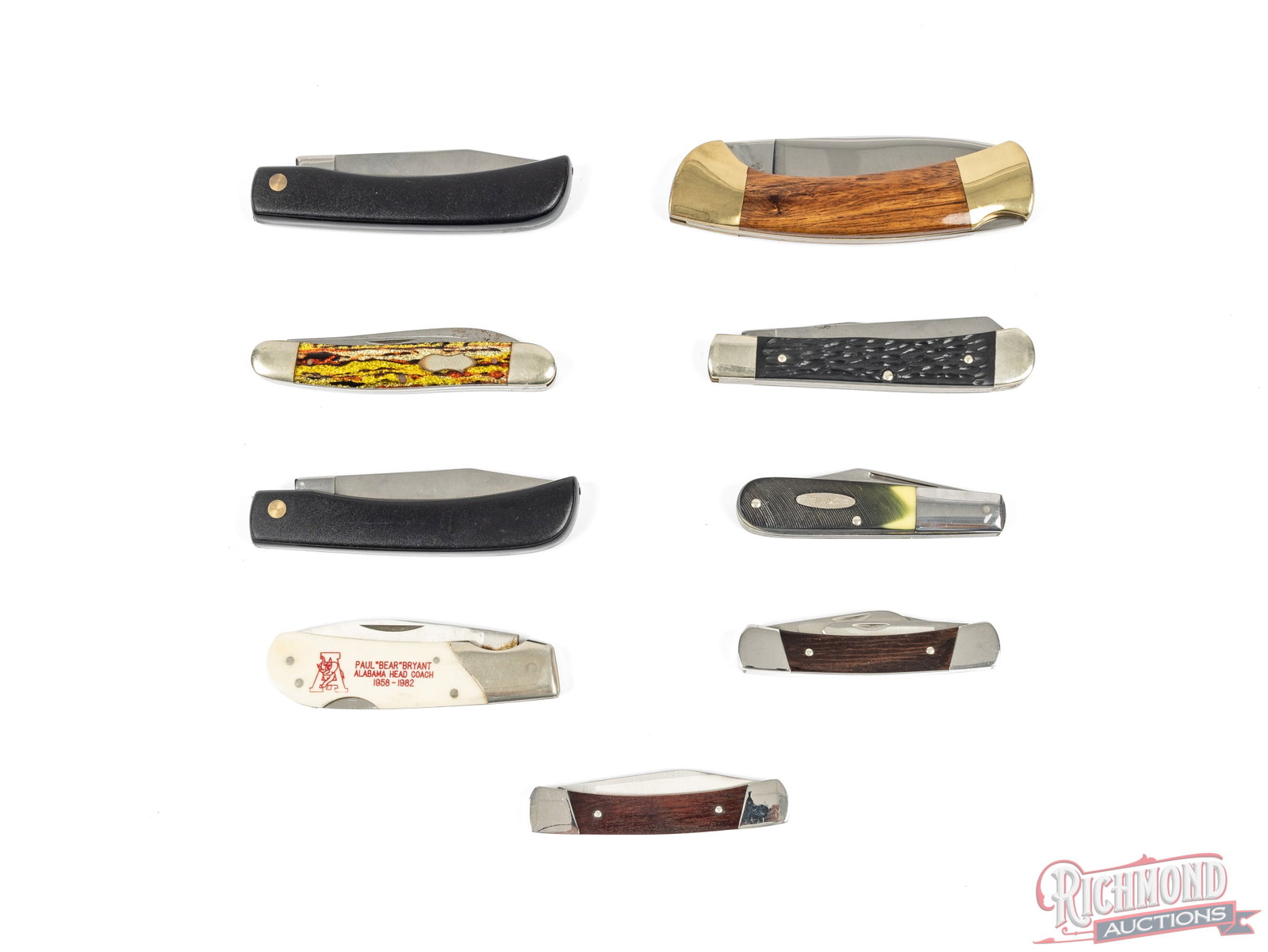 Nine Vintage Collector Folder Knives Buck, Boker, Frost, Remington, Rostfrei - 2