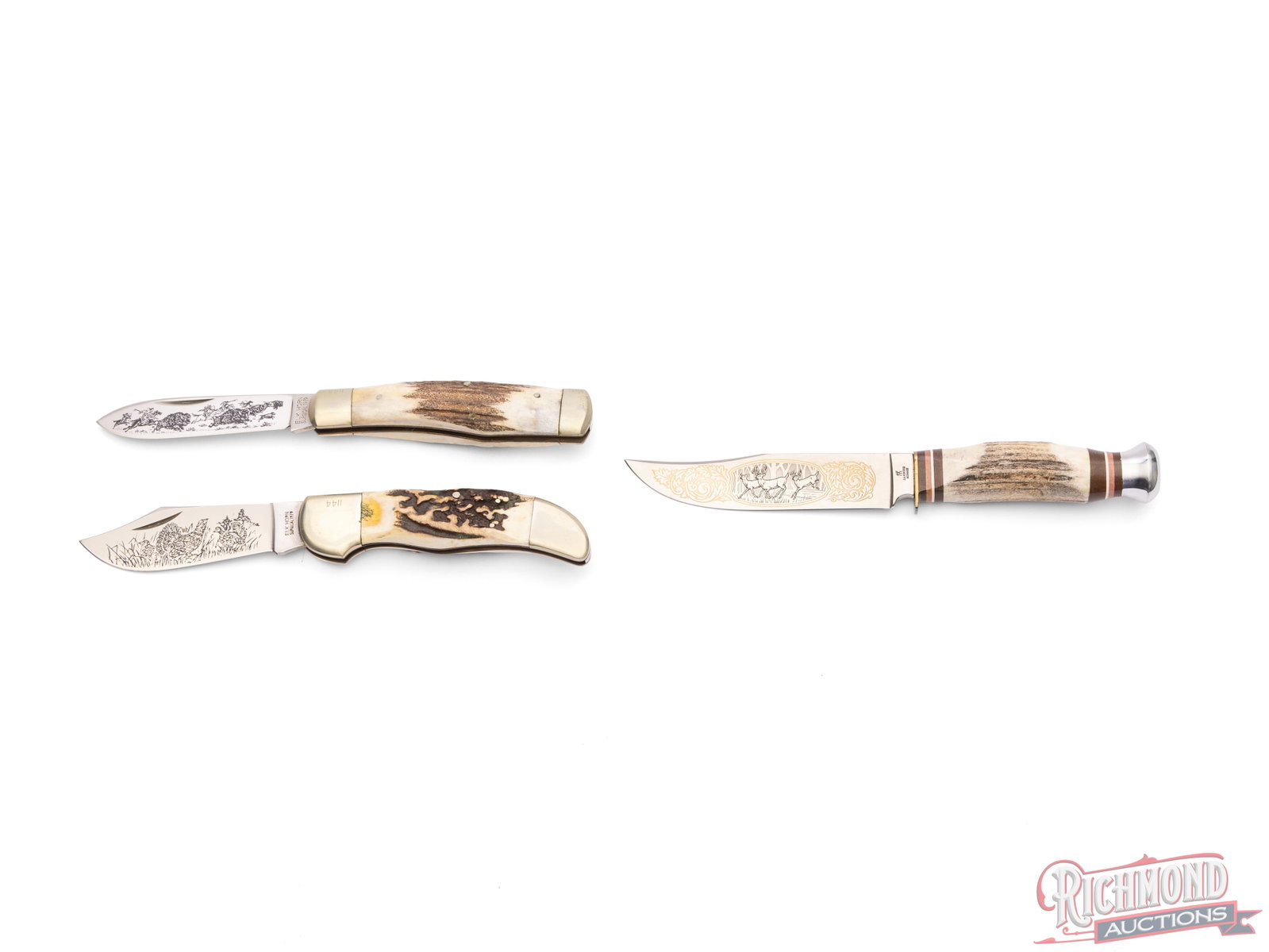 Henckels Presentation Hunter Limited Edition Knife and Set of Taylor Cutlery Elk Horn Folders - 2