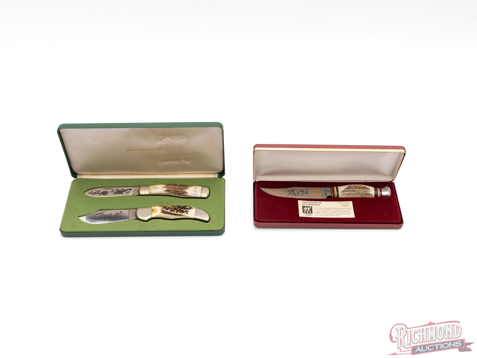 Henckels Presentation Hunter Limited Edition Knife and Set of Taylor Cutlery Elk Horn Folders - 4