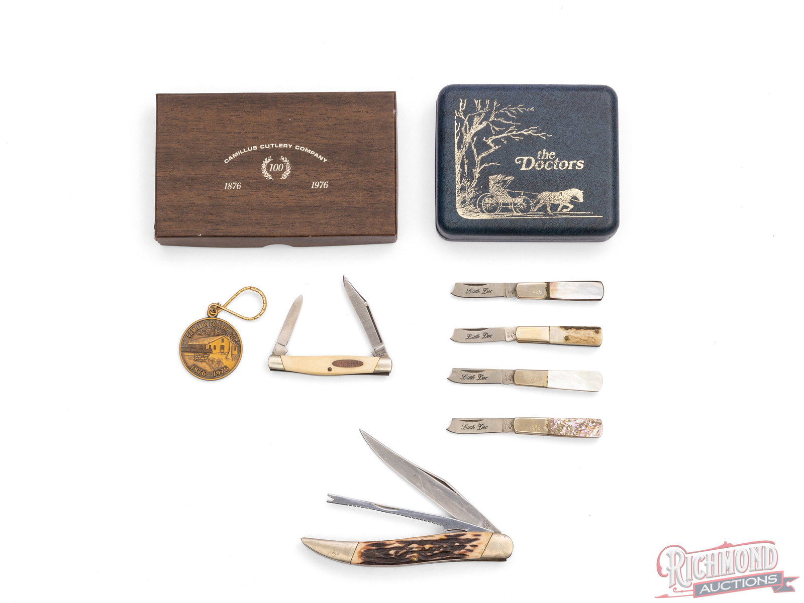 Camillus Fish Knife & 100th Anniversary Folder and Frost Cutlery 4-Piece Little Doctors Knives Set (1 of 4)