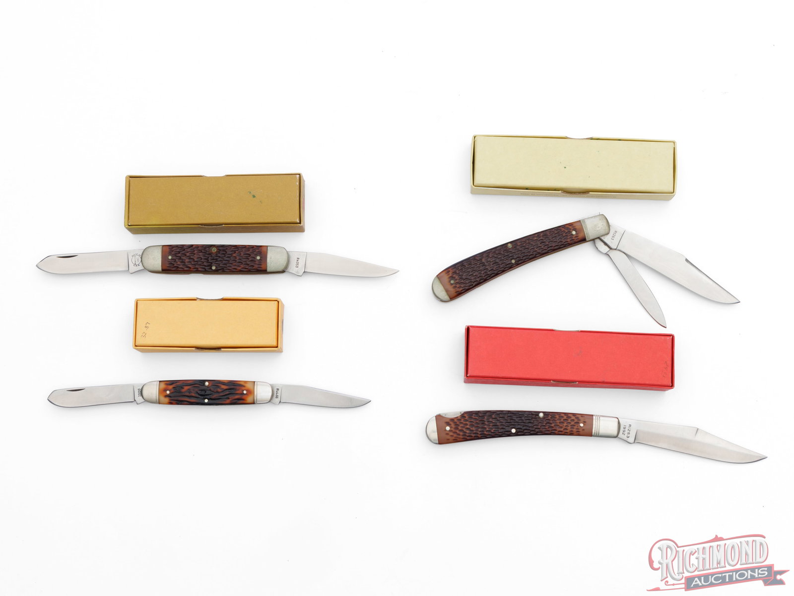 Four Collector Remington UMC "Bullet Knives" Folder Knives in Factory Boxes - 2