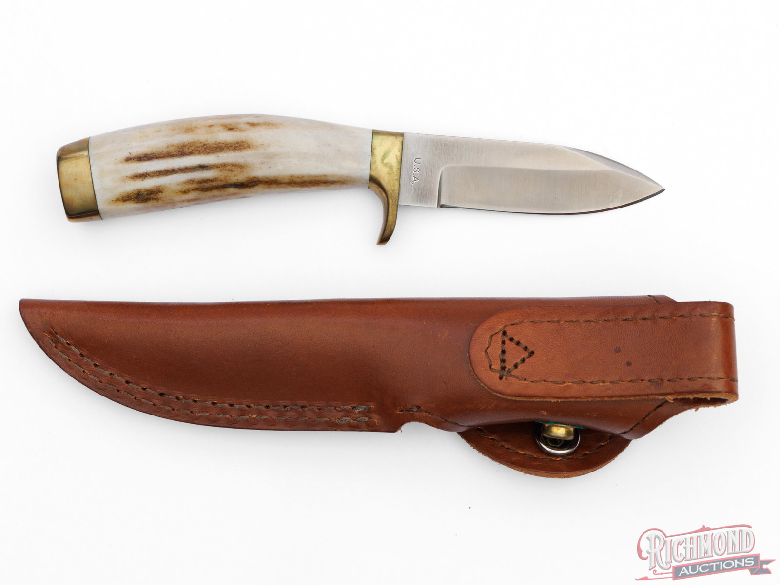Limited Edition Kershaw Klamath Skinner Fixed Blade Knife Dan Harrison Signed with Stag Handle - 2