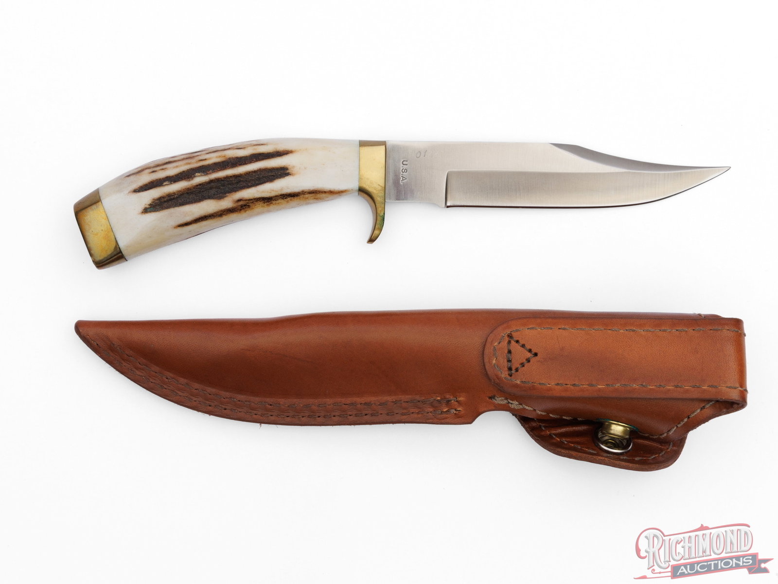 Limited Edition Kershaw Umatilla Bowie Fixed Blade Knife Dan Harrison Signed with Stag Handle - 2