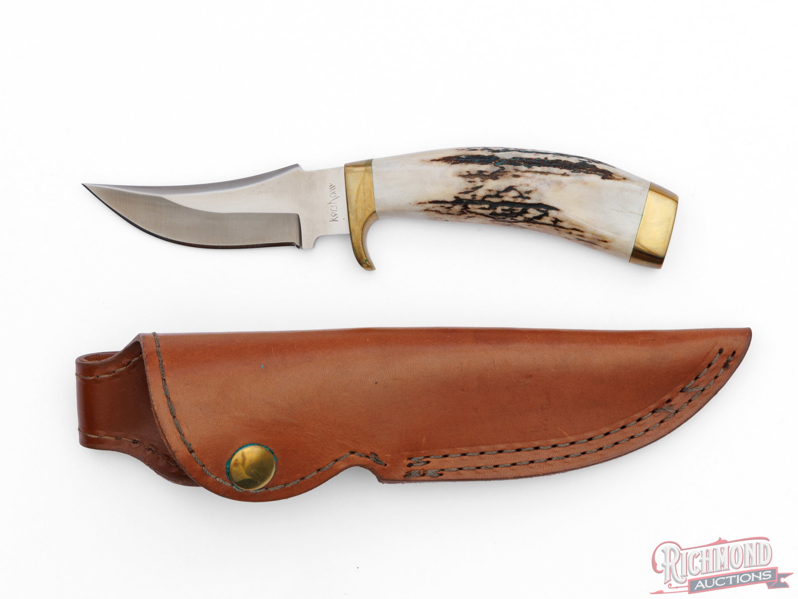 Limited Edition Kershaw Mckenzie Skinner Fixed Blade Knife Dan Harrison Signed with Stag Handle (1 of 3)