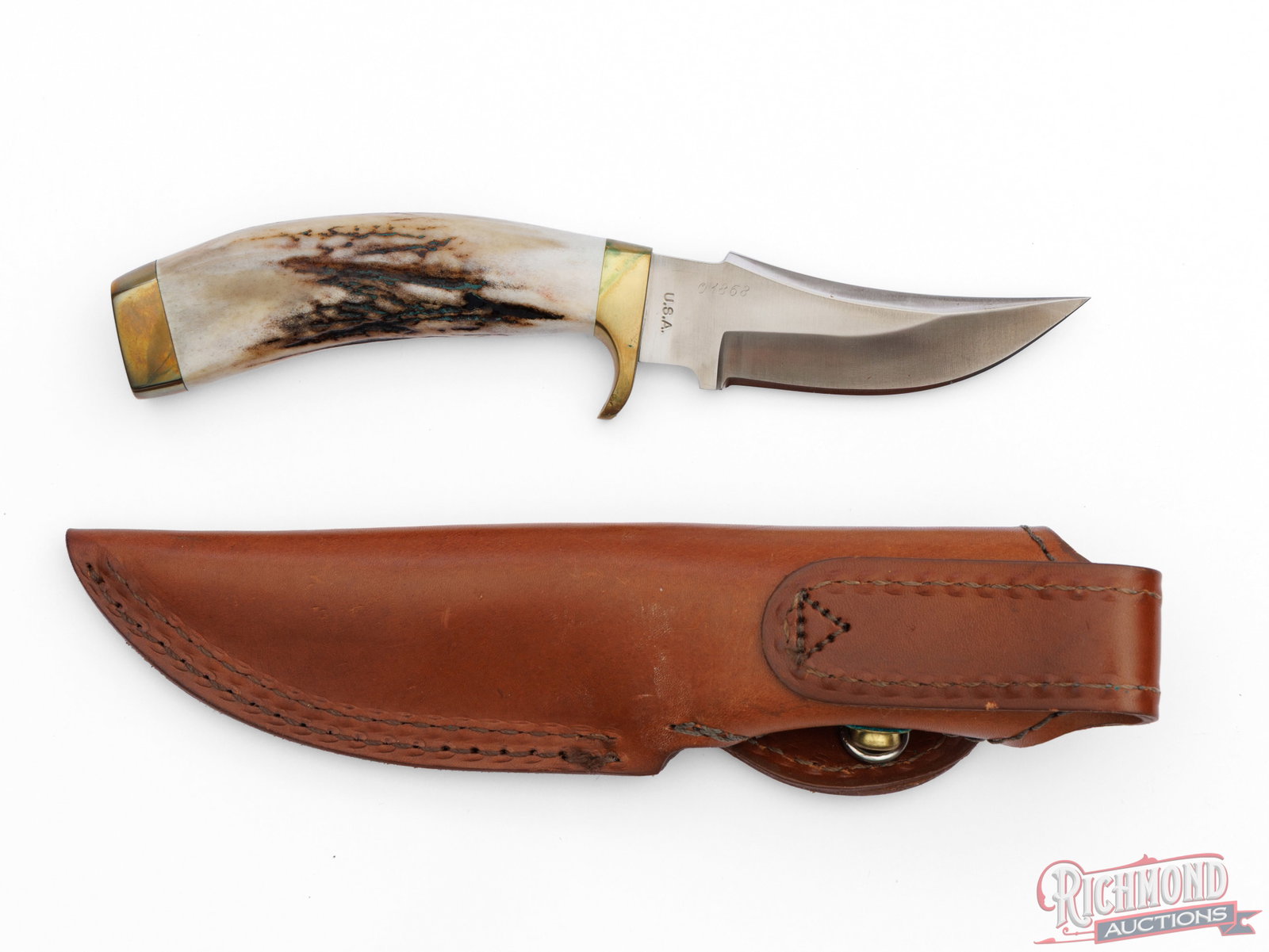 Limited Edition Kershaw Mckenzie Skinner Fixed Blade Knife Dan Harrison Signed with Stag Handle - 2