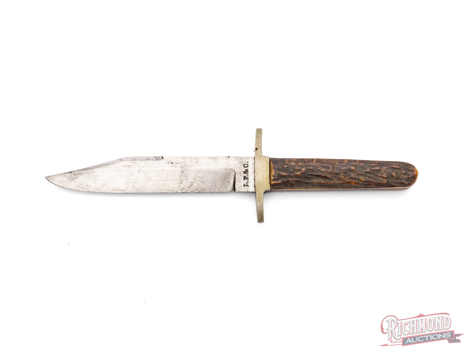 Landers, Frary and Clark Marked Bowie Knife with Sheath - 2