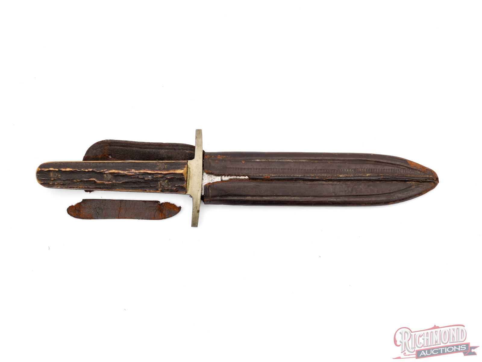 Landers, Frary and Clark Marked Bowie Knife with Sheath - 3