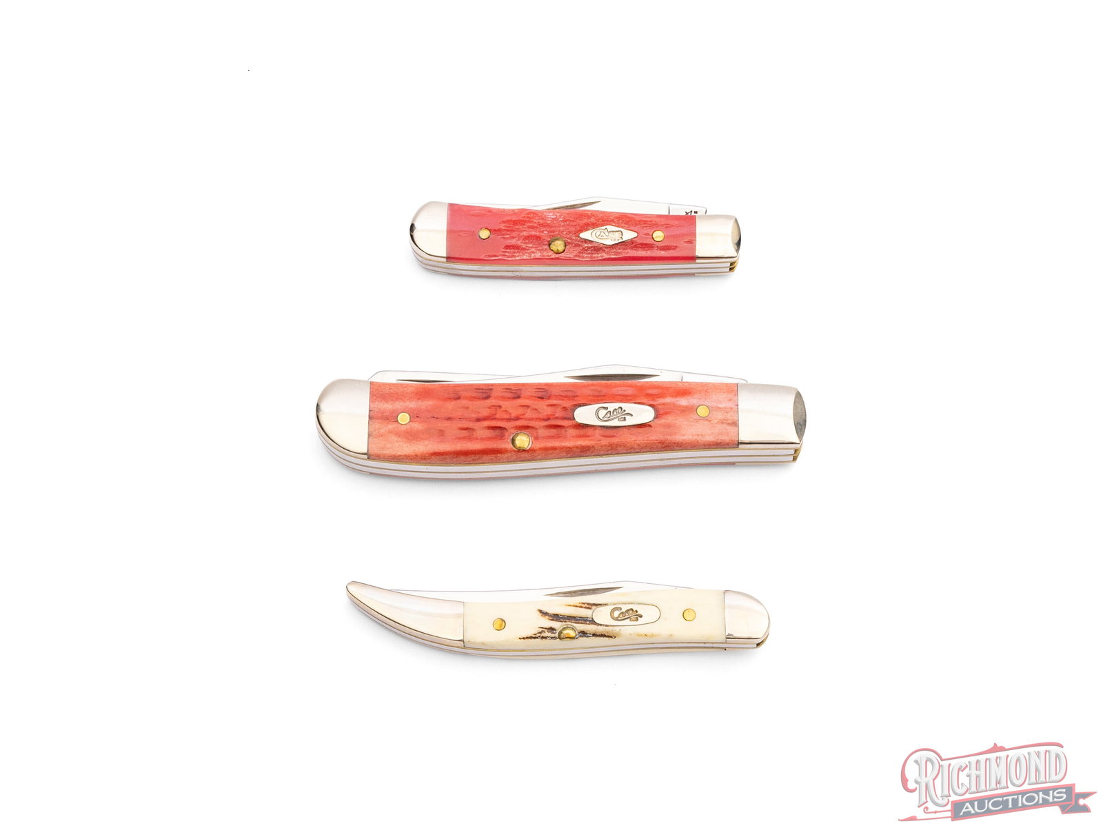 Three Case XX Folder Knives in Original Boxes Tiny Trapper, Trapper and Texas Toothpick - 4