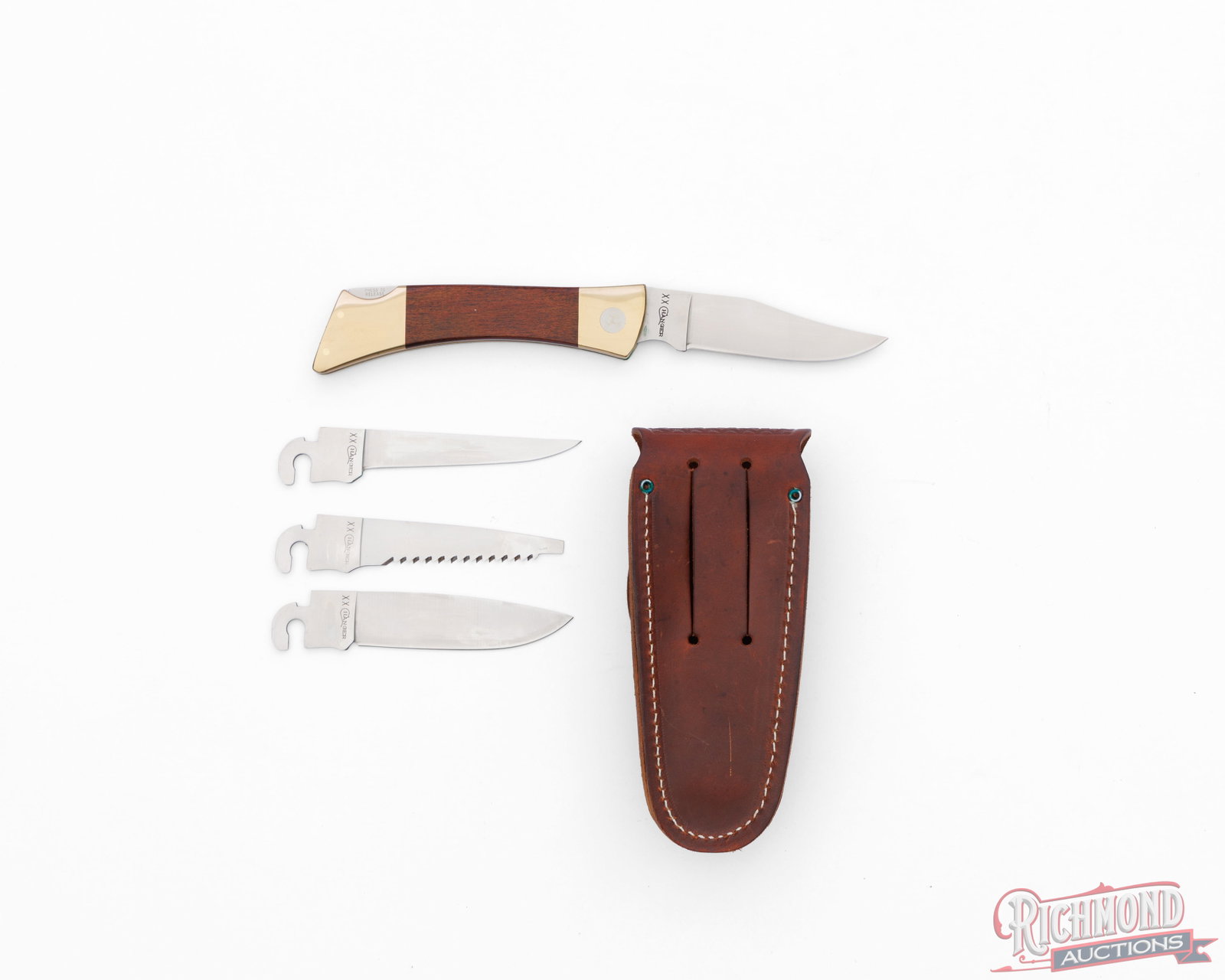 Case XX Changer Lockback Folder Knife With Four Interchangeable Blades, Sheath & Box - 3