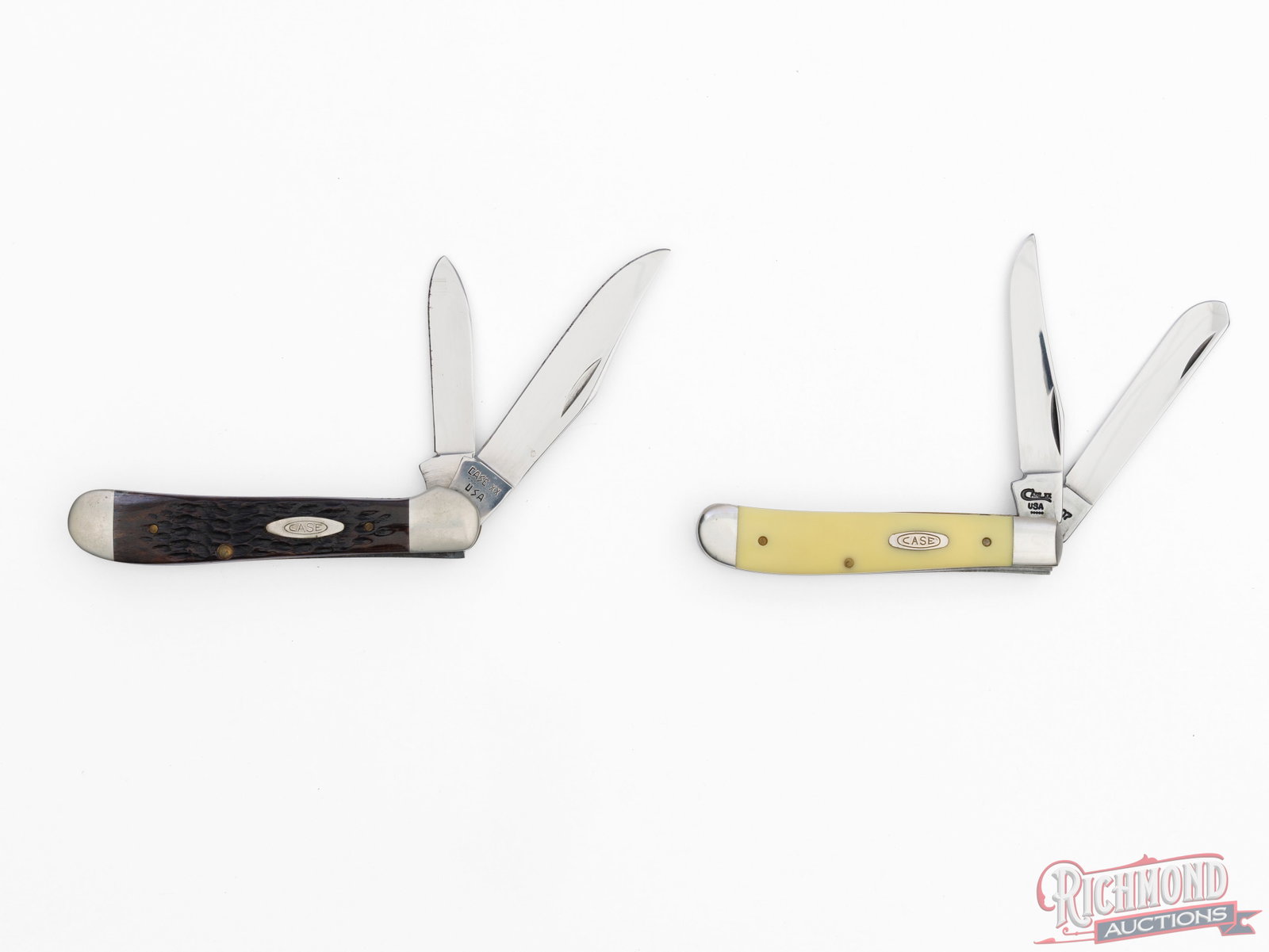 Two Case XX Two-Blade Folder Knives in Factory Boxes Mini Trapper & Copperhead - 2