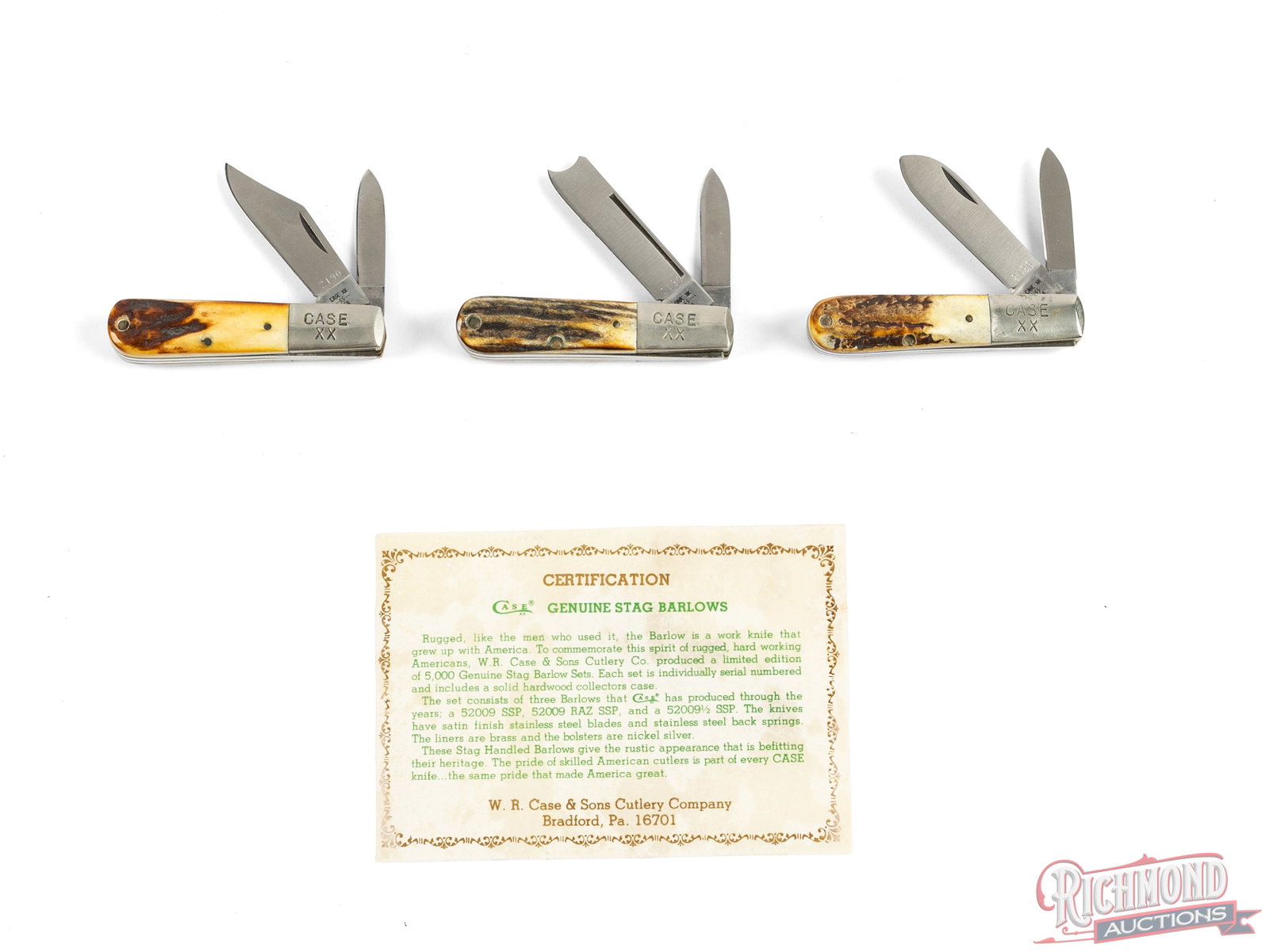 Case XX Three Stag Barlow Set in Original Display Case - 2