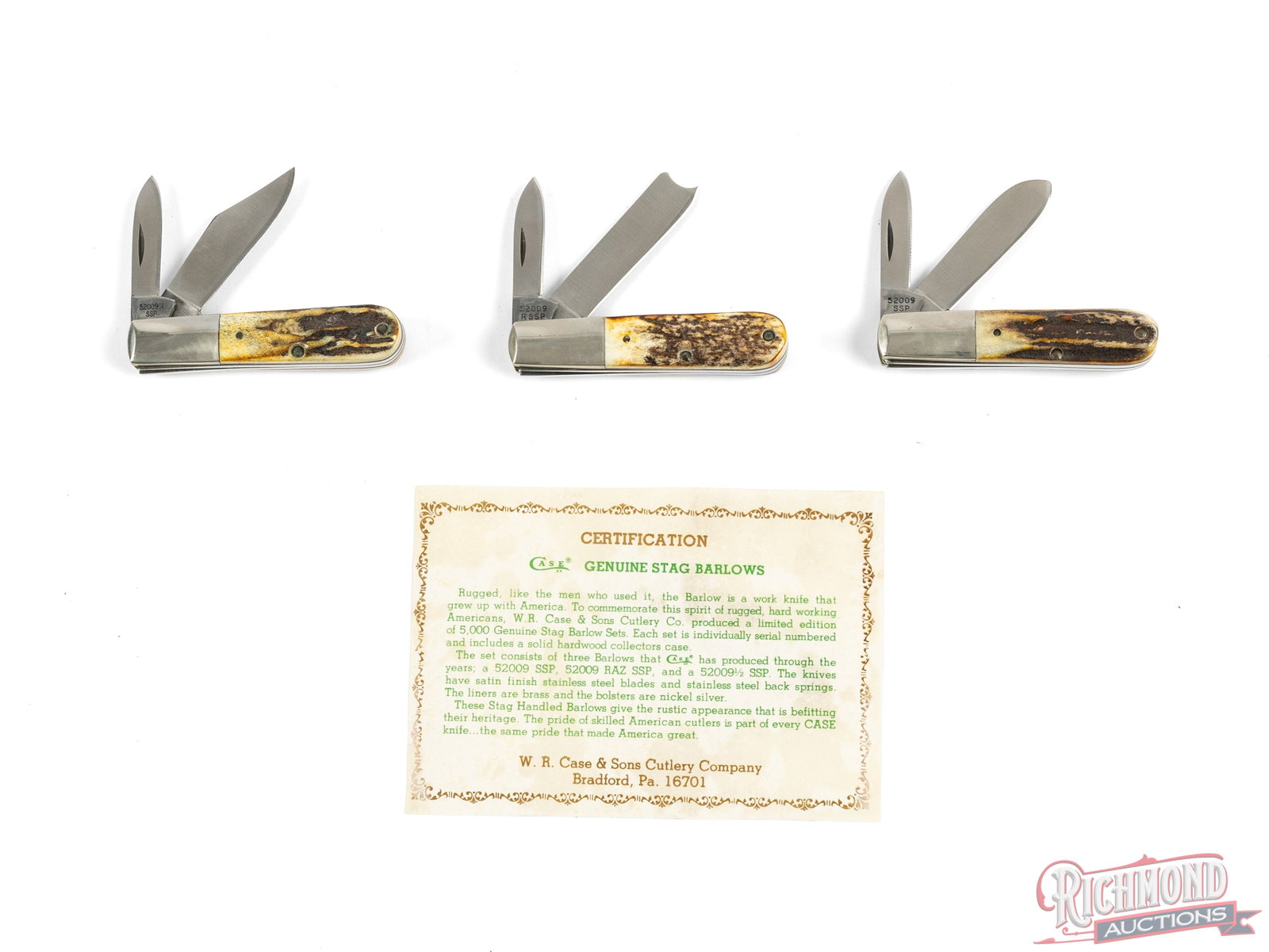 Case XX Three Stag Barlow Set in Original Display Case - 3