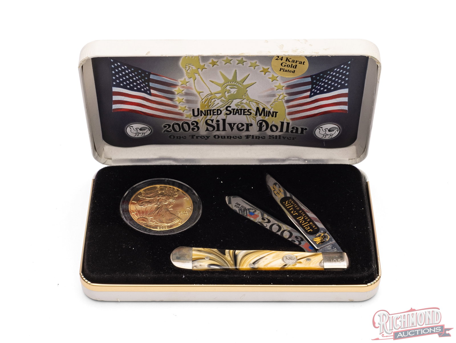 3 Collector Folder Knives Sacagawea, Million Dollar and Silver Dollar with Collector Coins - 4