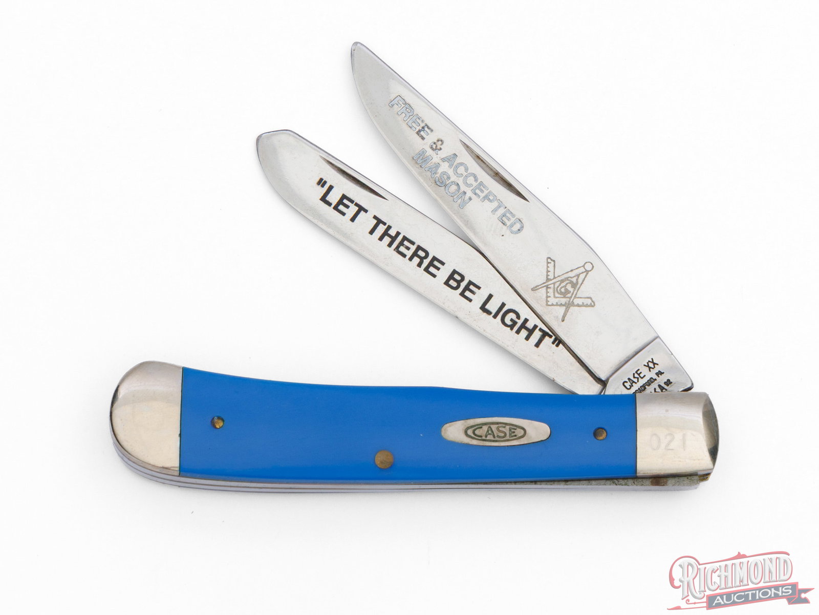 Case XX Collector Series B254 SS Trapper Knife Freemason in Original Box - 2
