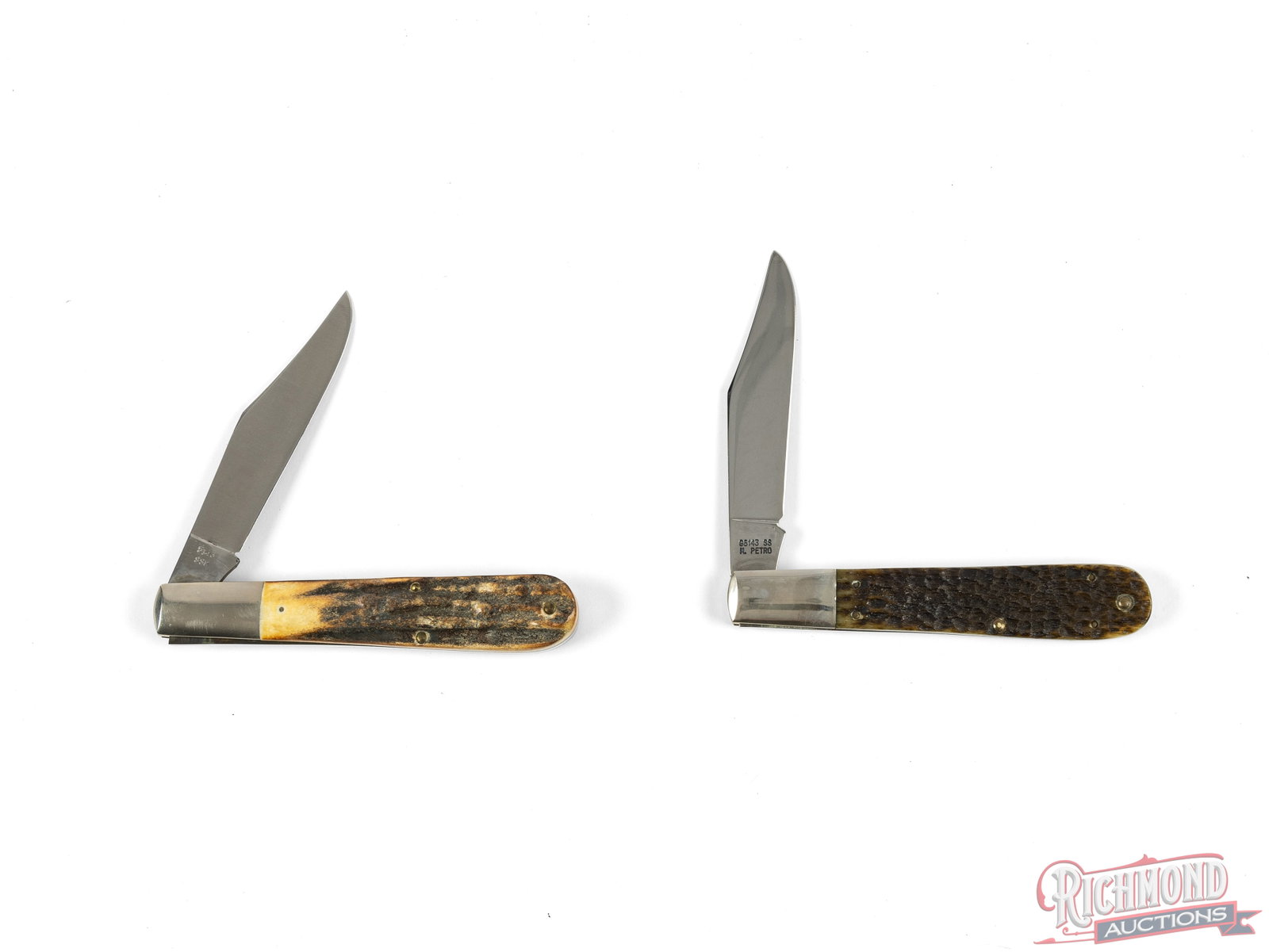 Two Case XX Mary Petro Granddaddy Barlow & Founders Knife Collector's Knives in Display Cases - 3