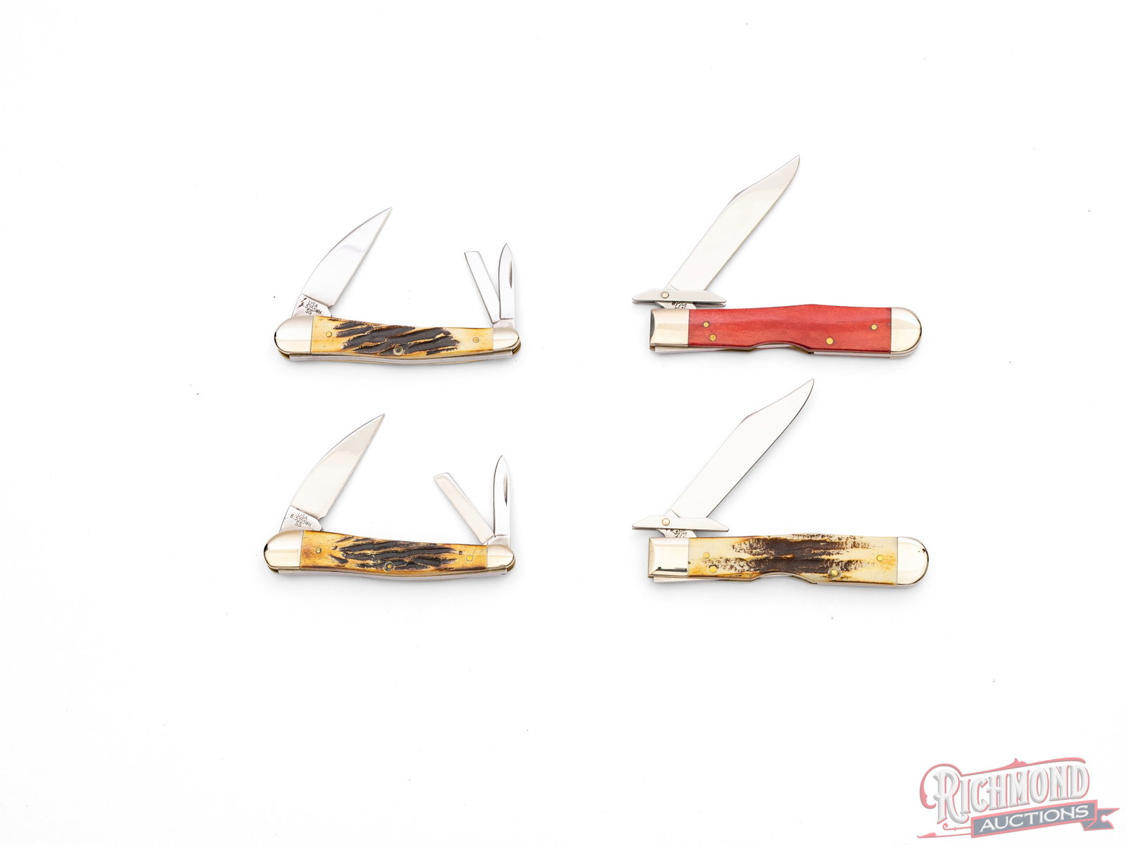 Four Case XX Folder Knives Cheetah & Seahorse Whittler in Collector Tins - 3
