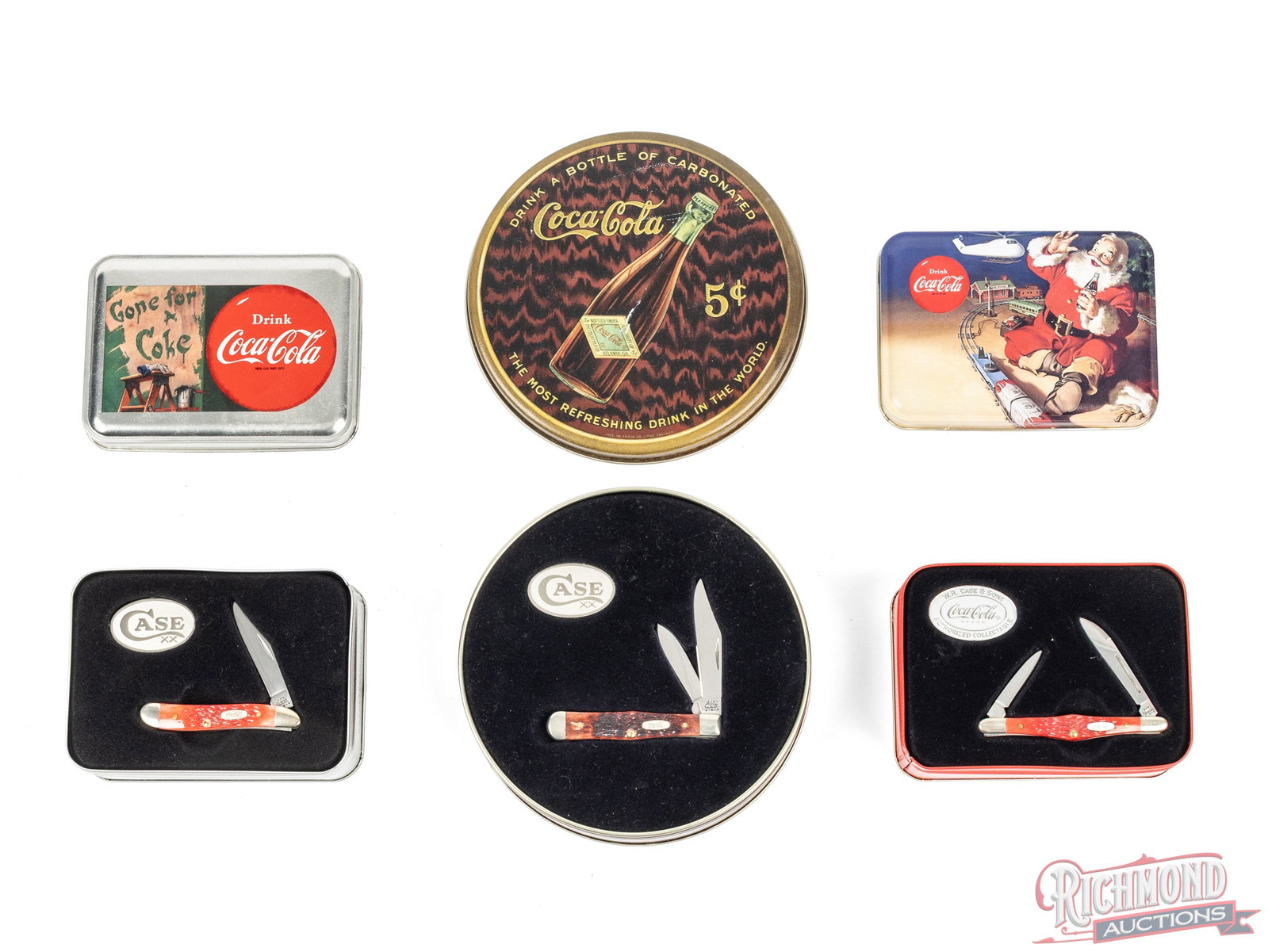 Three Case XX Coca-Cola Limited Edition Folder Knives in Original Collector Tins (1 of 2)