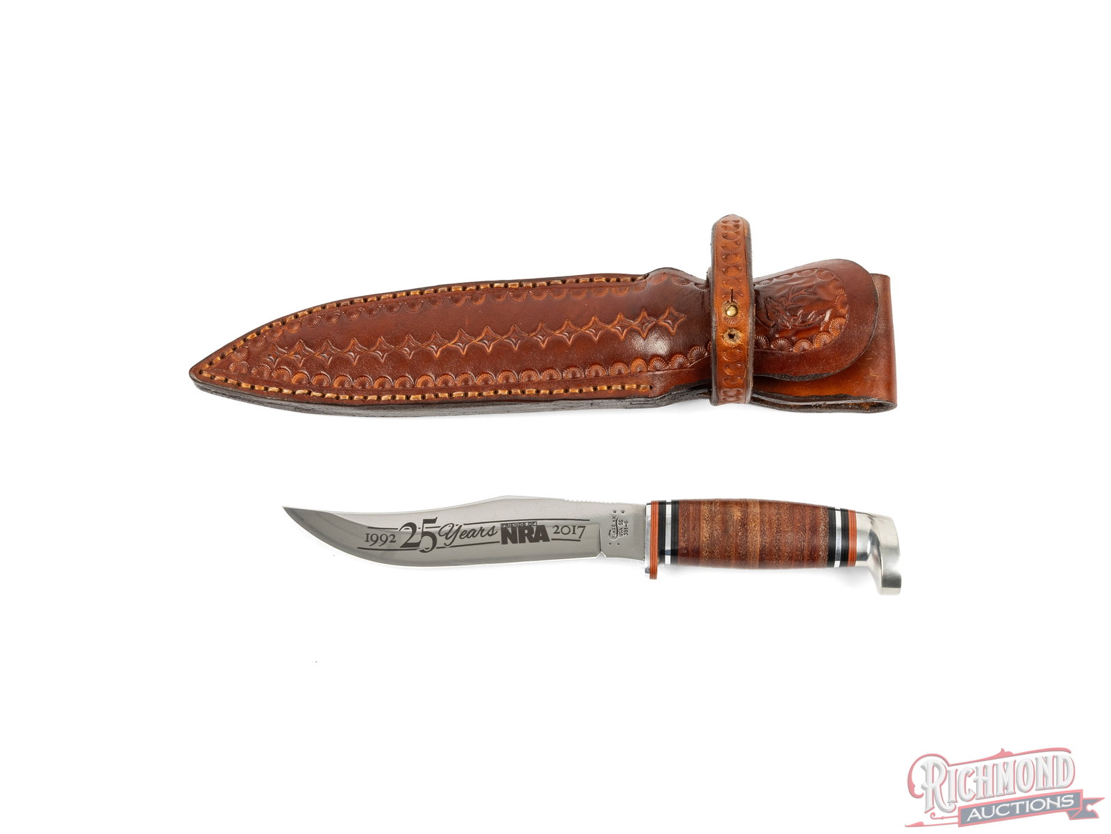 Case XX "25 years 2017 Friends of the NRA" Hunting Knife With Leather Sheath (1 of 4)