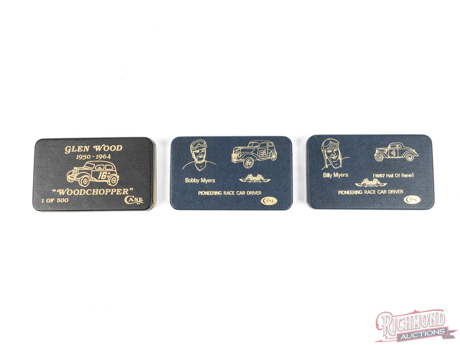 Three Case XX Trapper Limited Edition Folder Knives Stock Car Legends - 2