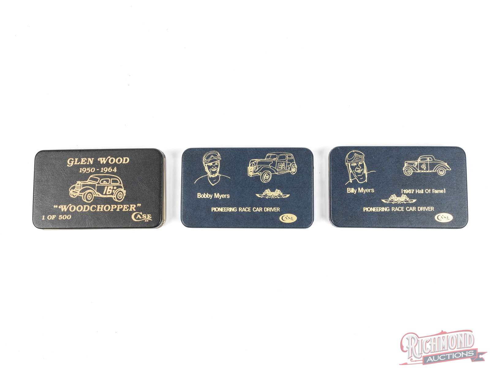 Three Case XX Trapper Limited Edition Folder Knives Stock Car Legends - 3