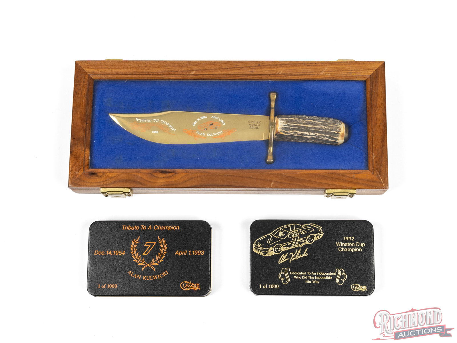 Case XX Fixed Blade Bowie and Two Trapper Folder Knives Alan Kulwicki Commemorative - 2