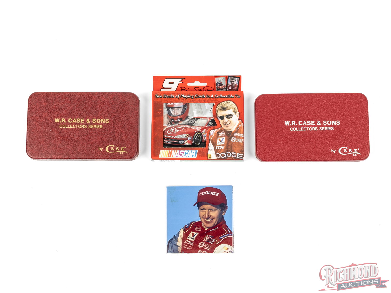 Two Case XX Bill Elliott Commemorative Knives and Nascar Playing Cards All in Original Boxes - 2