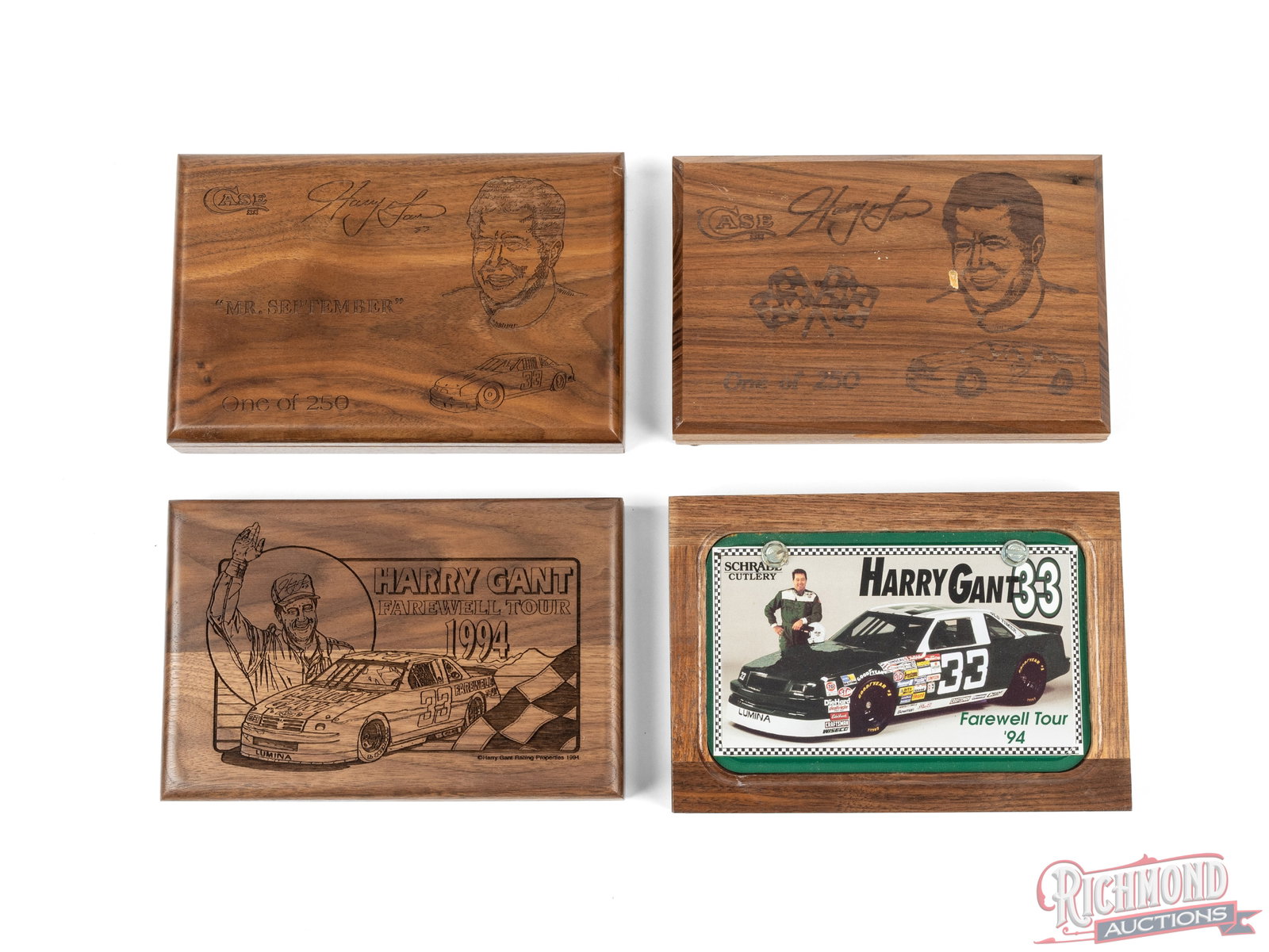 Four Harry Gant Nascar Commemorative Folder Knives Includes Three Case XX & One Schrade - 2