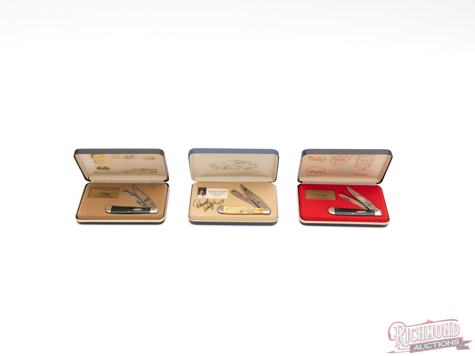 Three Case XX Trapper Folder Knives Commemorative Nascar Legends Limited Edition - 5