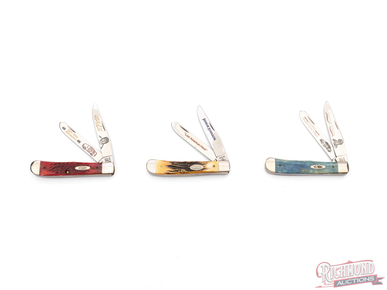 Three Case XX Trapper Folder Knives Commemorative Nascar Legends Limited Edition - 2