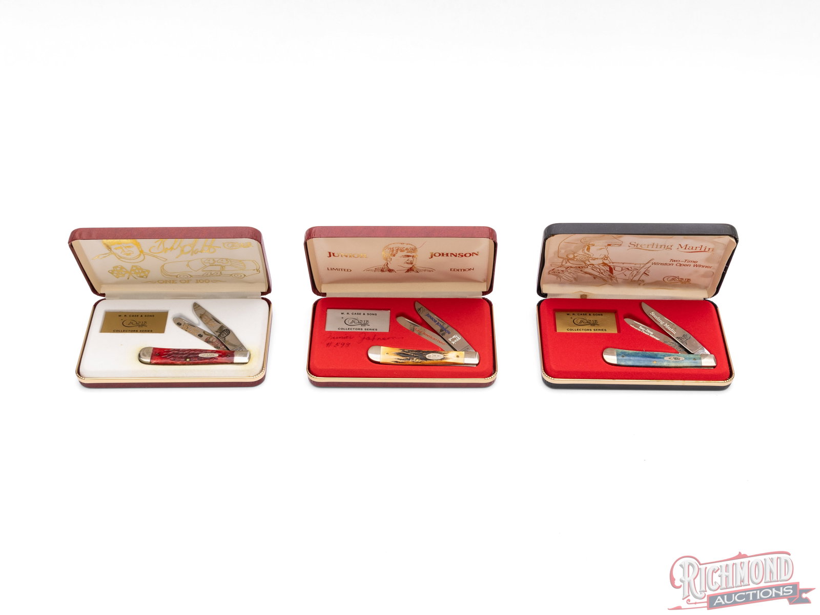Three Case XX Trapper Folder Knives Commemorative Nascar Legends Limited Edition - 4