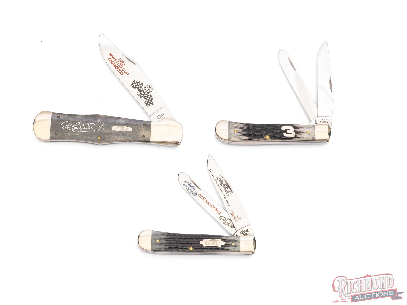 Three Case XX Dale Earnhardt Commemorative Folder Knives in Original Cases - 2