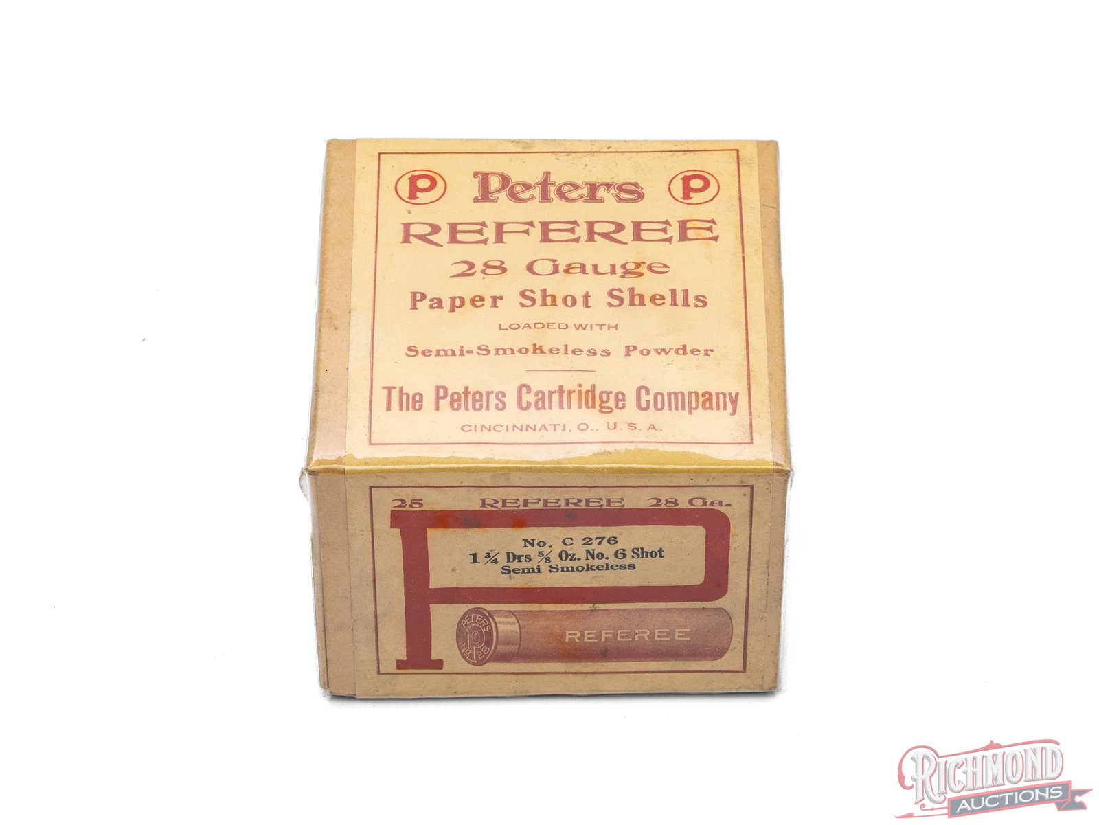 Sealed Peters Referee 28 Gauge Paper Shot Shell Two Piece Box (1 of 2)