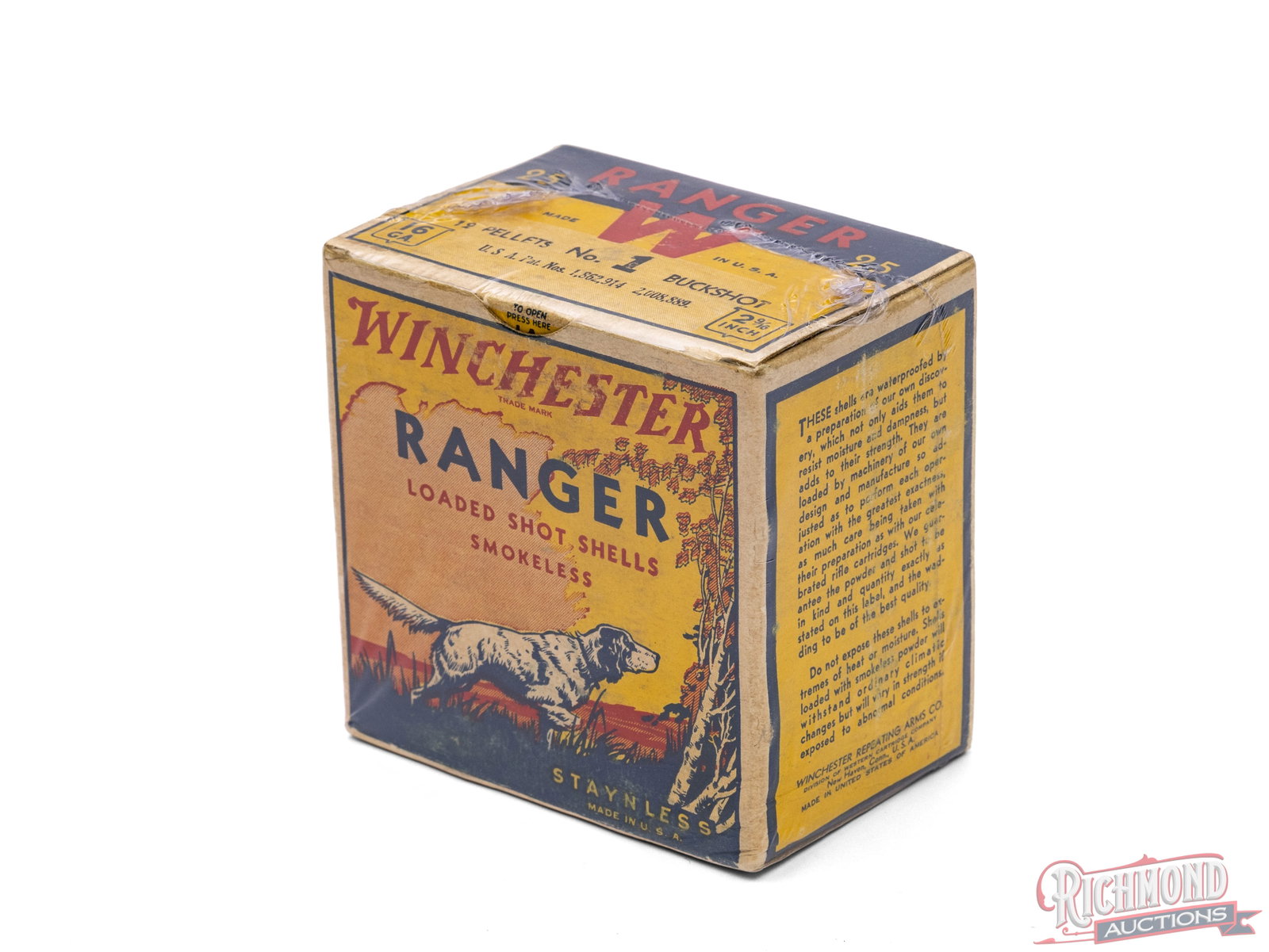 Full Winchester Ranger "Pointing Dog" 16 Gauge 2 9/16" Shell Box - 2