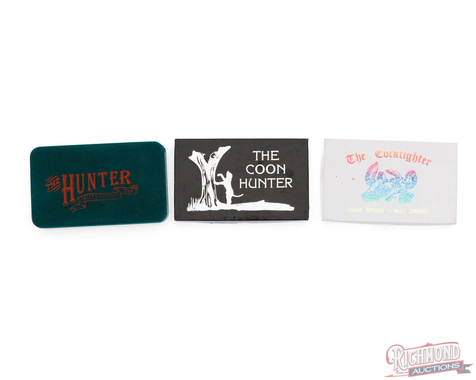 Three Case and Solingen Collector Series Trapper Folder Knives Hunter, Coon & Cockfighter - 2
