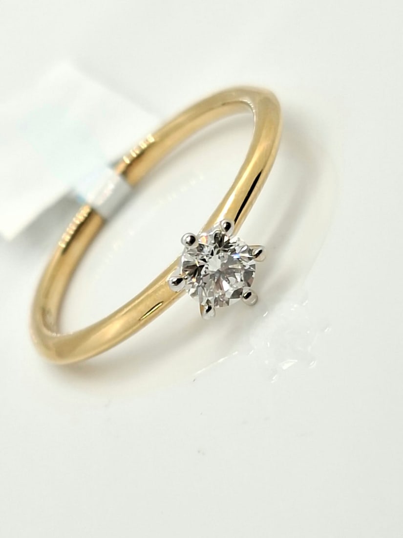 0.25ct Round Brilliant Diamond Solitaire Ring - 18k Two-Tone Gold - IGI Certified VS1 (1 of 7)