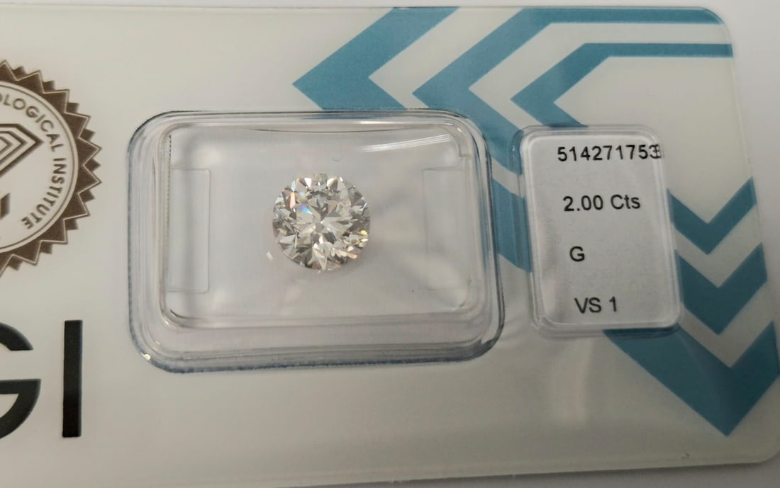 2.00 Carat Round Brilliant Natural Diamond - IGI Certified - VS1 Clarity - G Color - 4