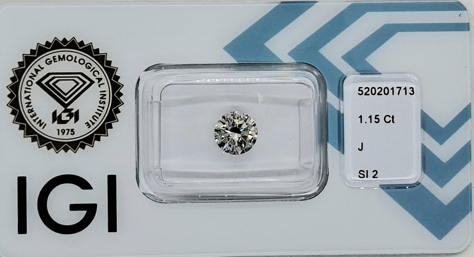 1.15 Carat Round Brilliant Natural Diamond - IGI Certified - Triple Excellent Cut - Sealed: 1.15 Carat Round Brilliant Natural Diamond Official IGI Certified • Triple Excellent (3EX) • Sealed in CertiCard Official Certificate Details IGI Report Number 520201713 Shape & Cut Style