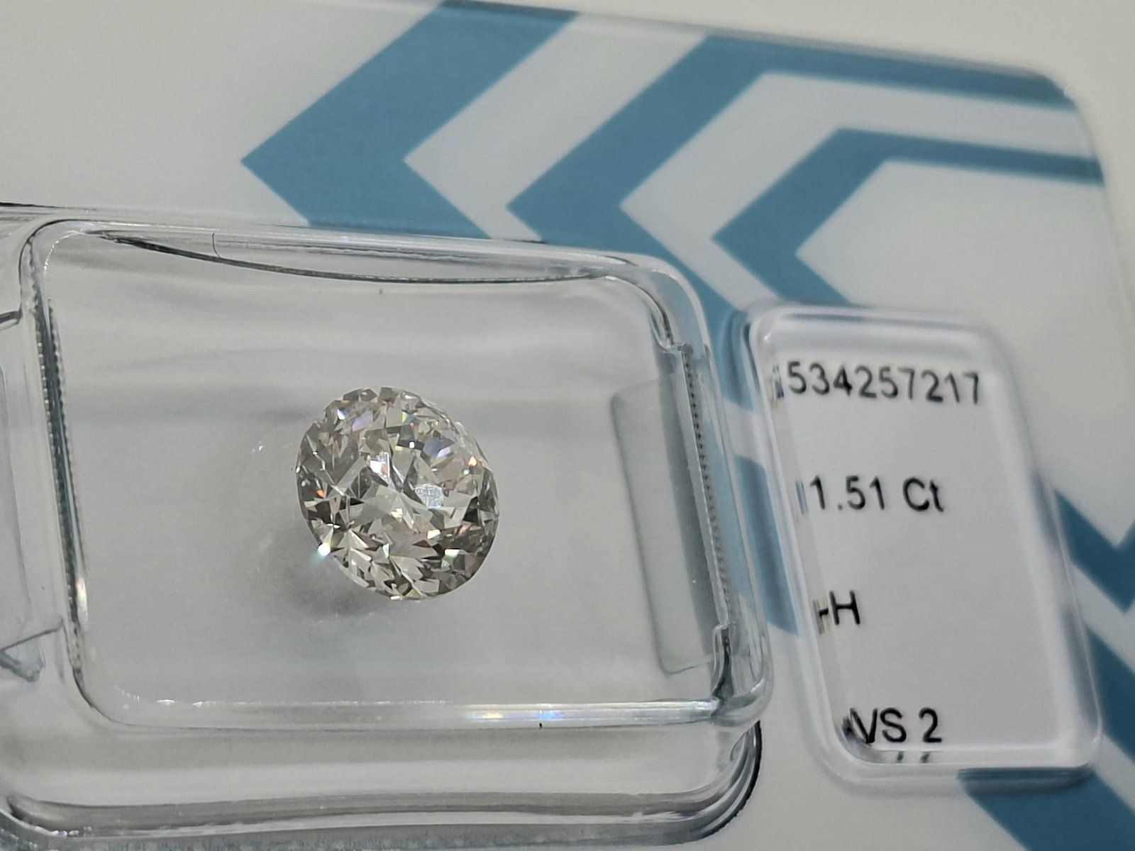 1.51 Carat Round Brilliant Natural Diamond - IGI Certified - H Color / VS2 - Sealed - 4