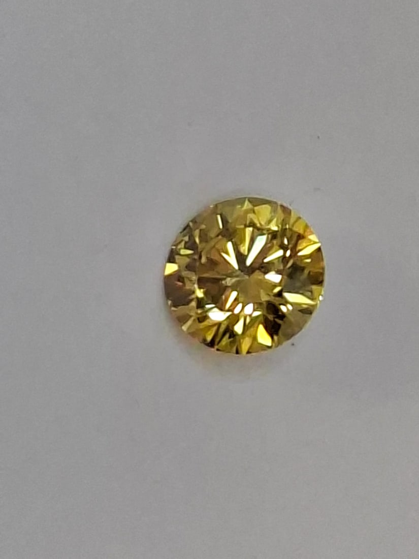 1.02 Carat Natural Fancy Deep Yellow VS2 Round Brilliant Diamond - GIA Certified - 2