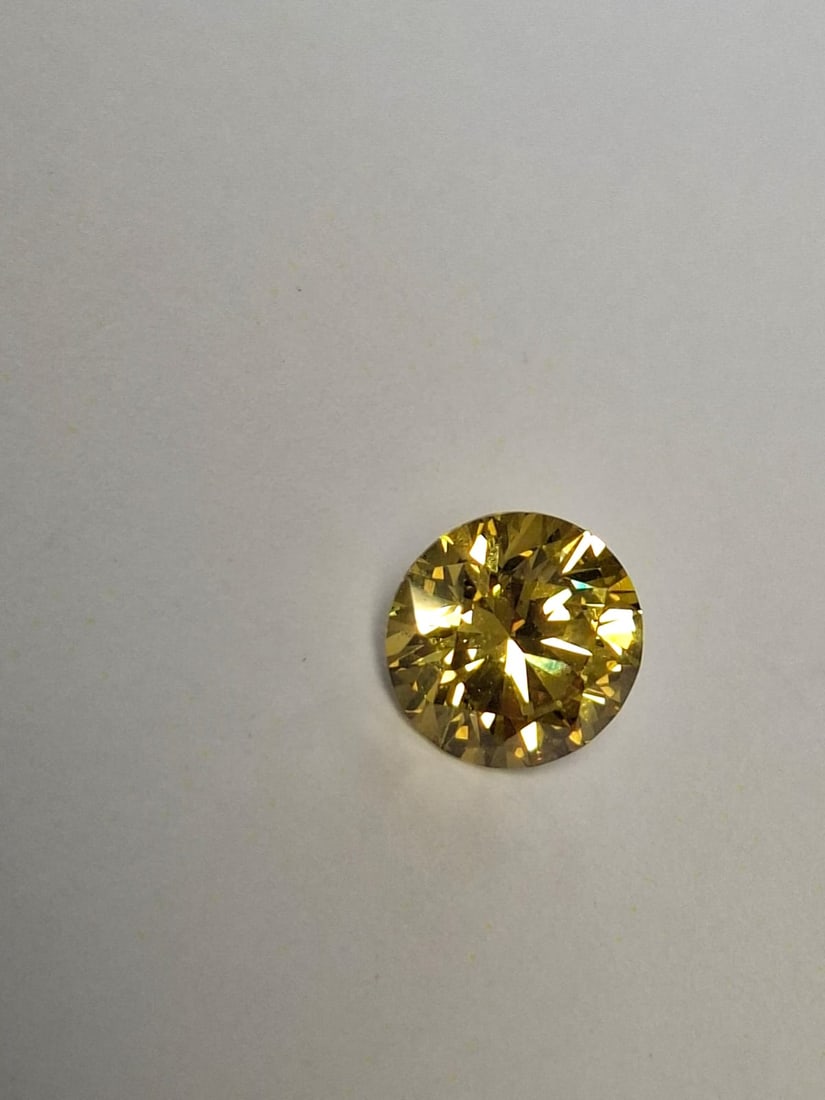 1.02 Carat Natural Fancy Deep Yellow VS2 Round Brilliant Diamond - GIA Certified - 3
