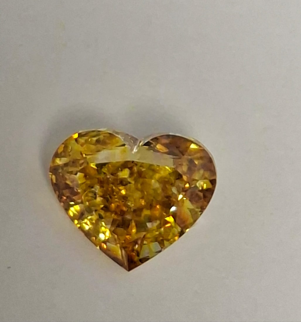 1.33 Carat Heart Shape Fancy Deep Brownish Orangy Yellow Diamond - SI2 - GIA Certified - 5